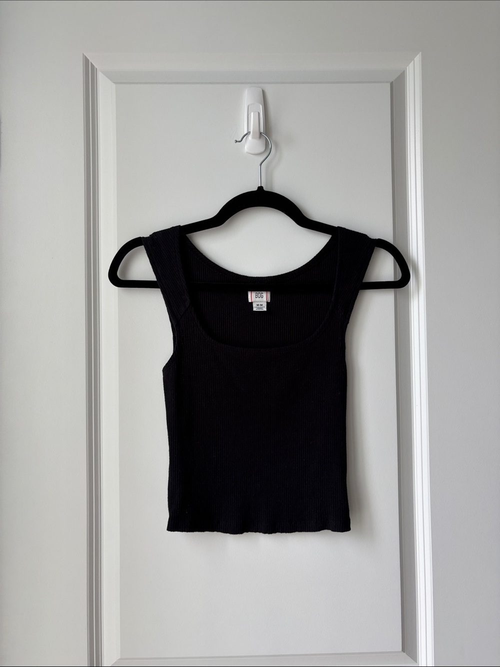 Urban Outfitters BDG Black Ribbed Square-Neck Tank Top